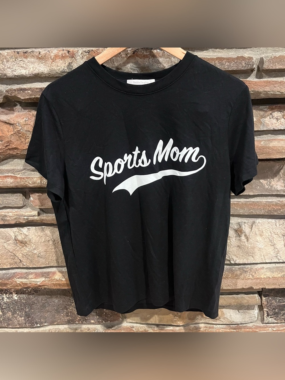 Favorite Daughter Sports Mom Short Sleeve Crewneck Black Tee